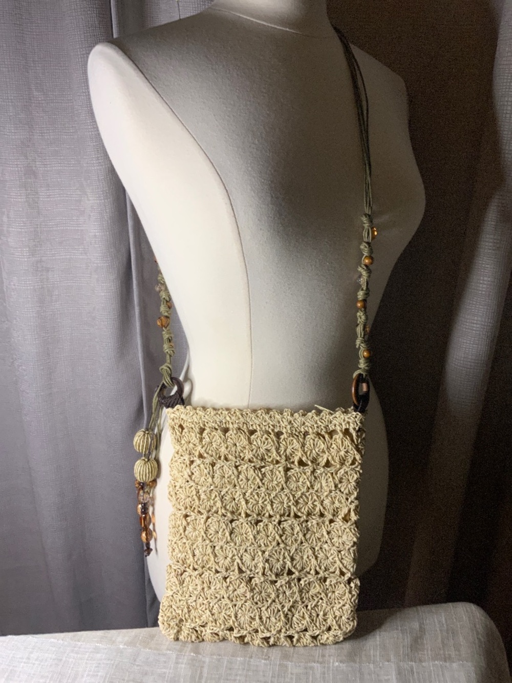 Cappelli Straw Beaded Crossbody Handbag